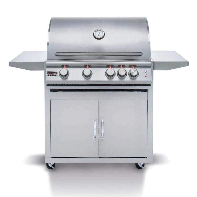 Blaze 32-Inch 4-Burner LTE Gas Grill with Rear Burner and Lighting System w/Cart